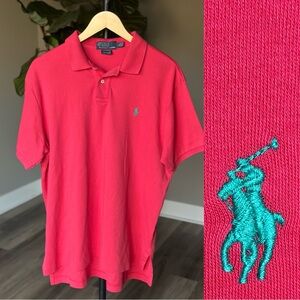 Polo by Ralph Lauren Red Polo Shirt with Green Logo